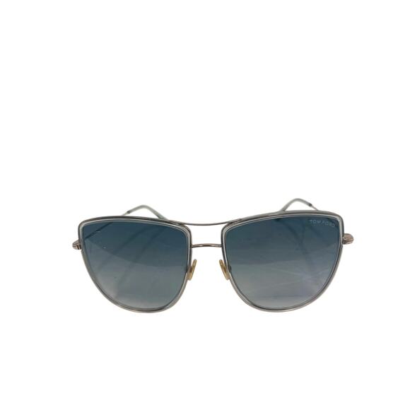 TOM FORD Blue Tinted TF759 Metal Frame Tina Sunglasses - Picture 2 of 8